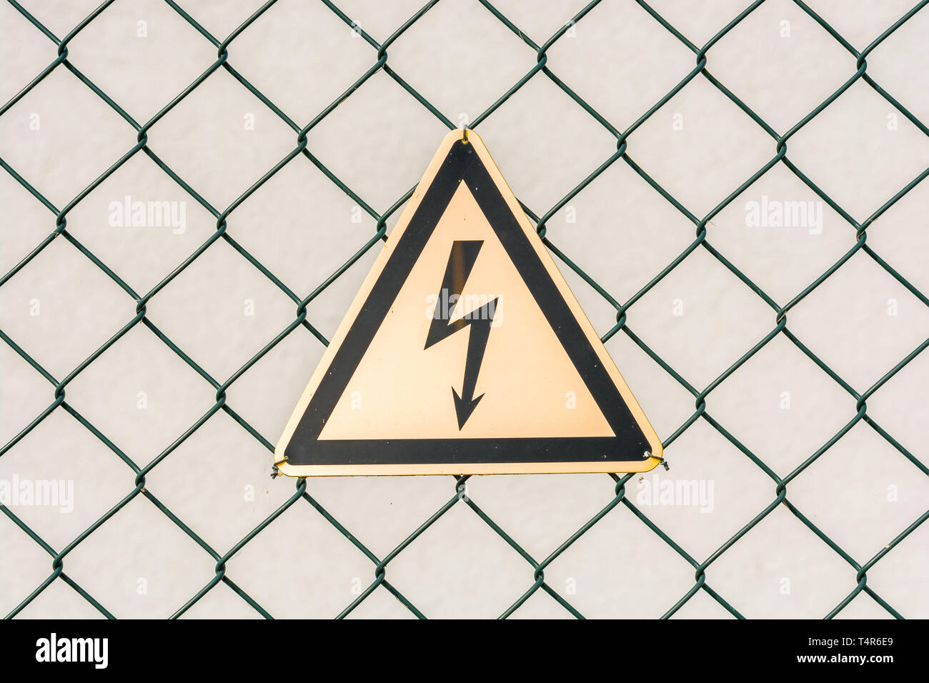 Warning about danger due to high voltage Stock Photo