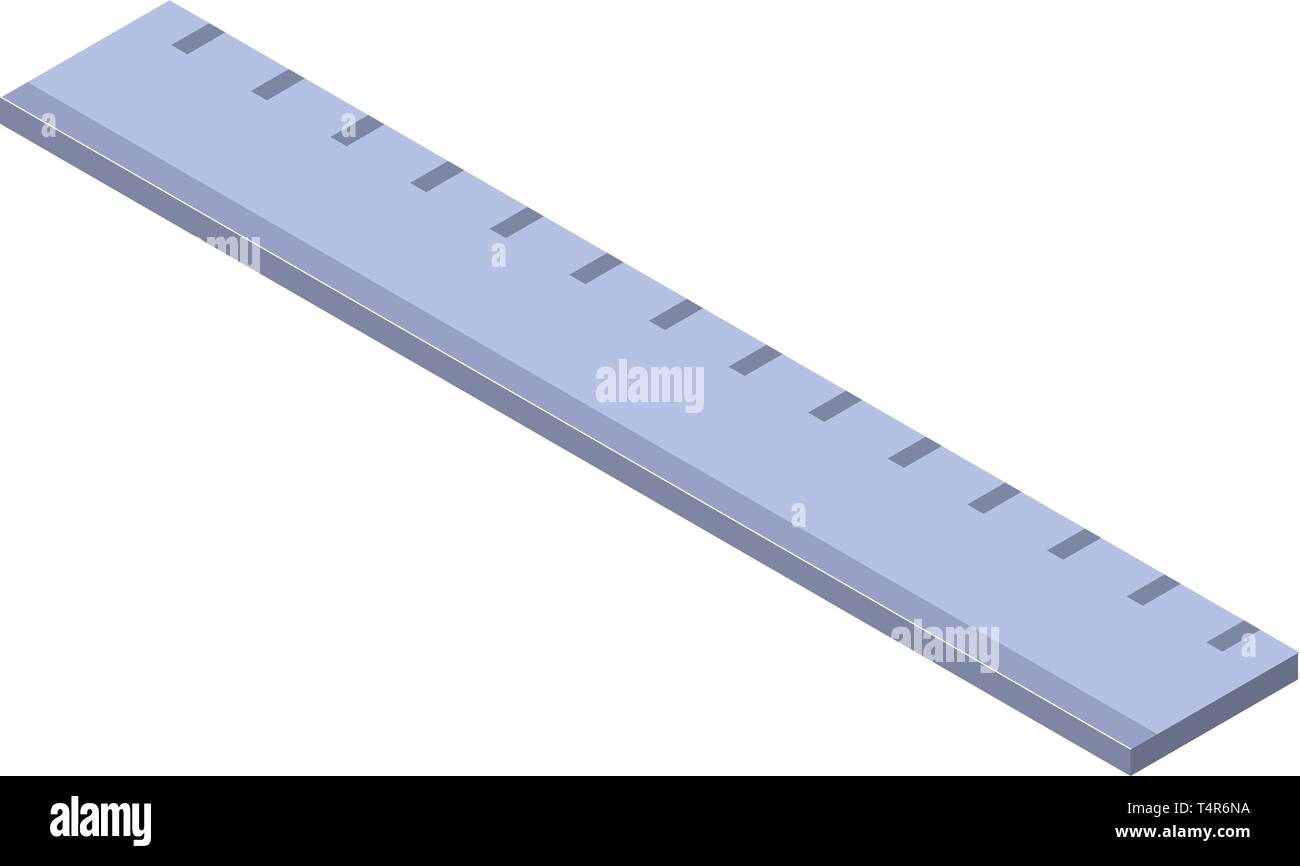 Plastic ruler icon, isometric style Stock Vector