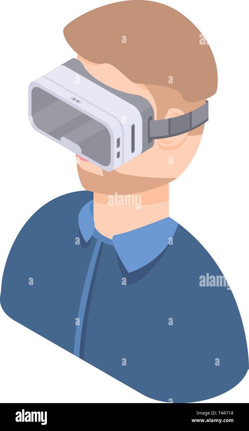 Vr goggles icon, isometric style Stock Vector