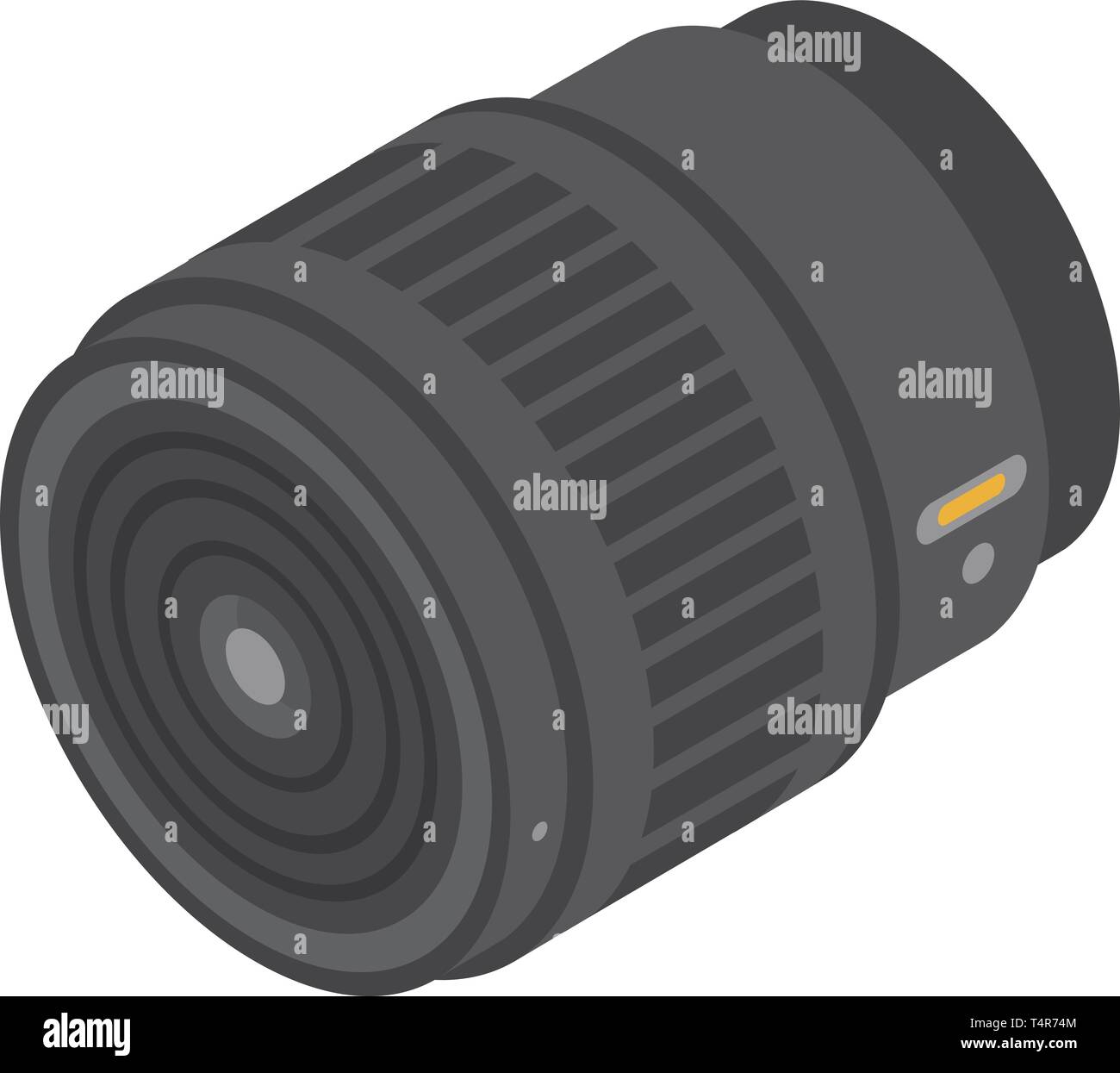 Professional camera lens icon, isometric style Stock Vector