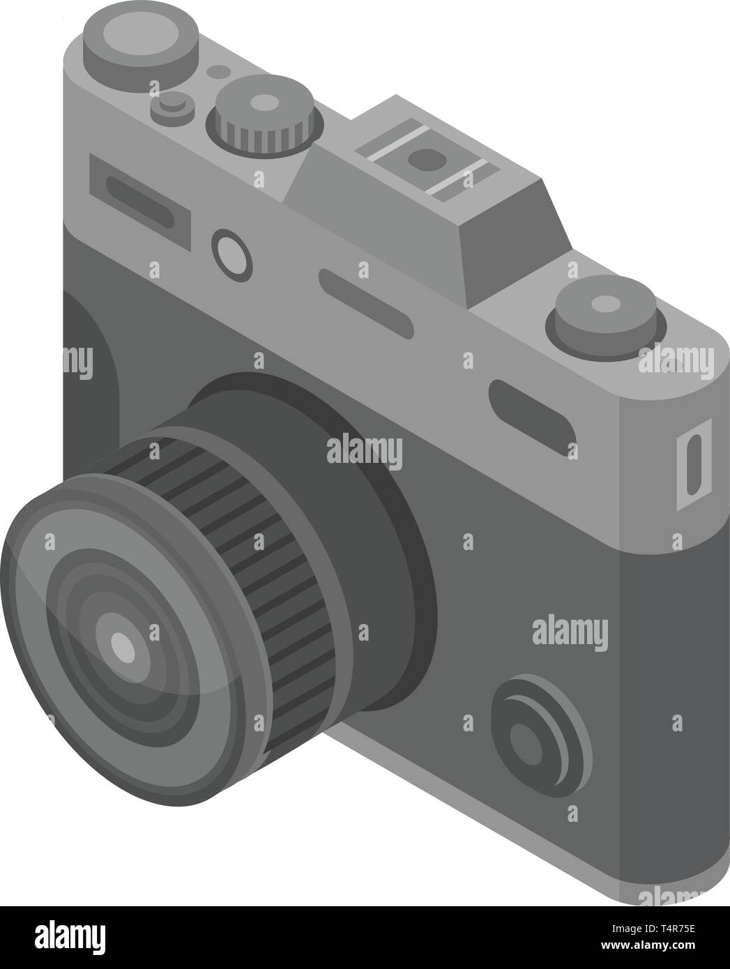 Retro camera icon, isometric style Stock Vector