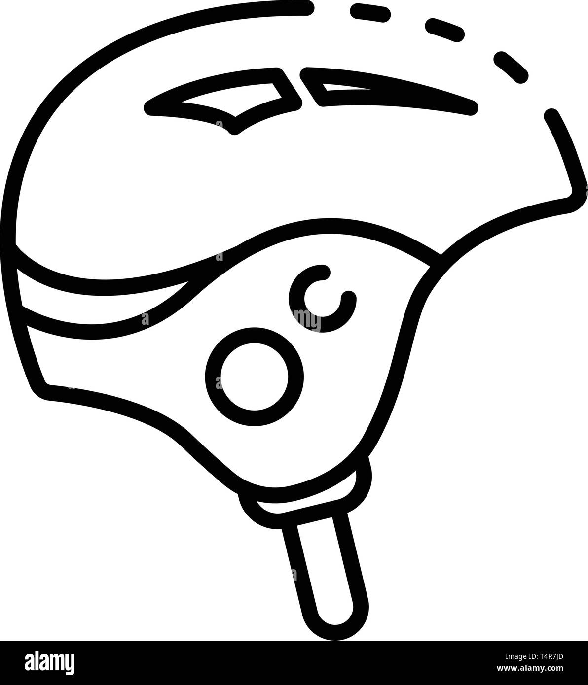 Helmet canoeing icon, outline style Stock Vector