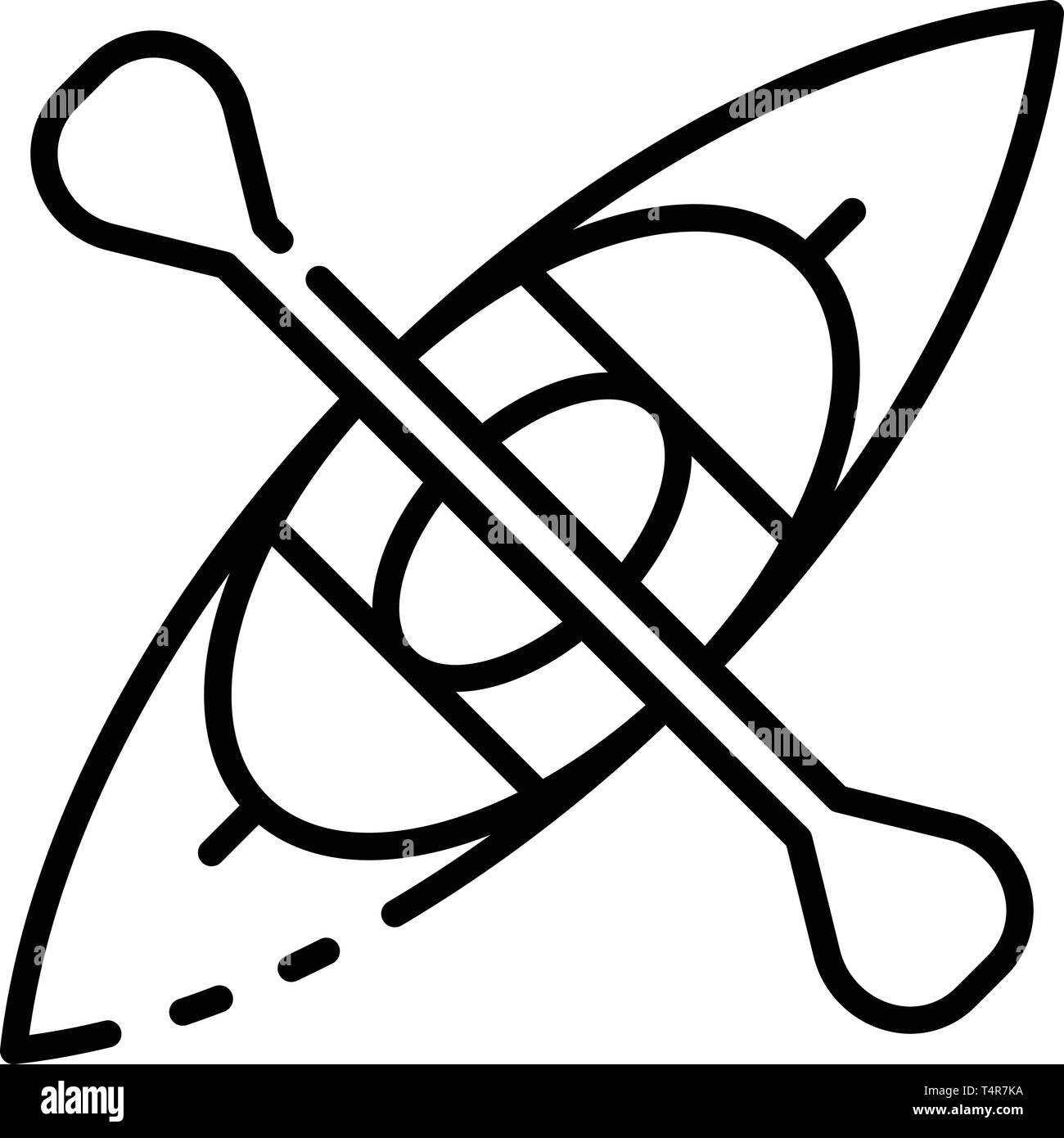 Modern kayak icon, outline style Stock Vector Image &amp; Art - Alamy