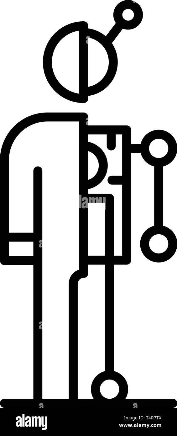 Humanoid vertical cut icon, outline style Stock Vector