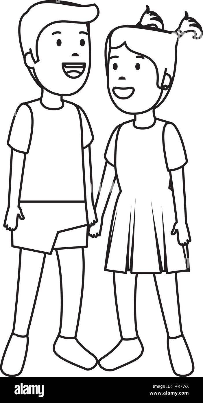 little kids couple characters Stock Vector Image & Art - Alamy
