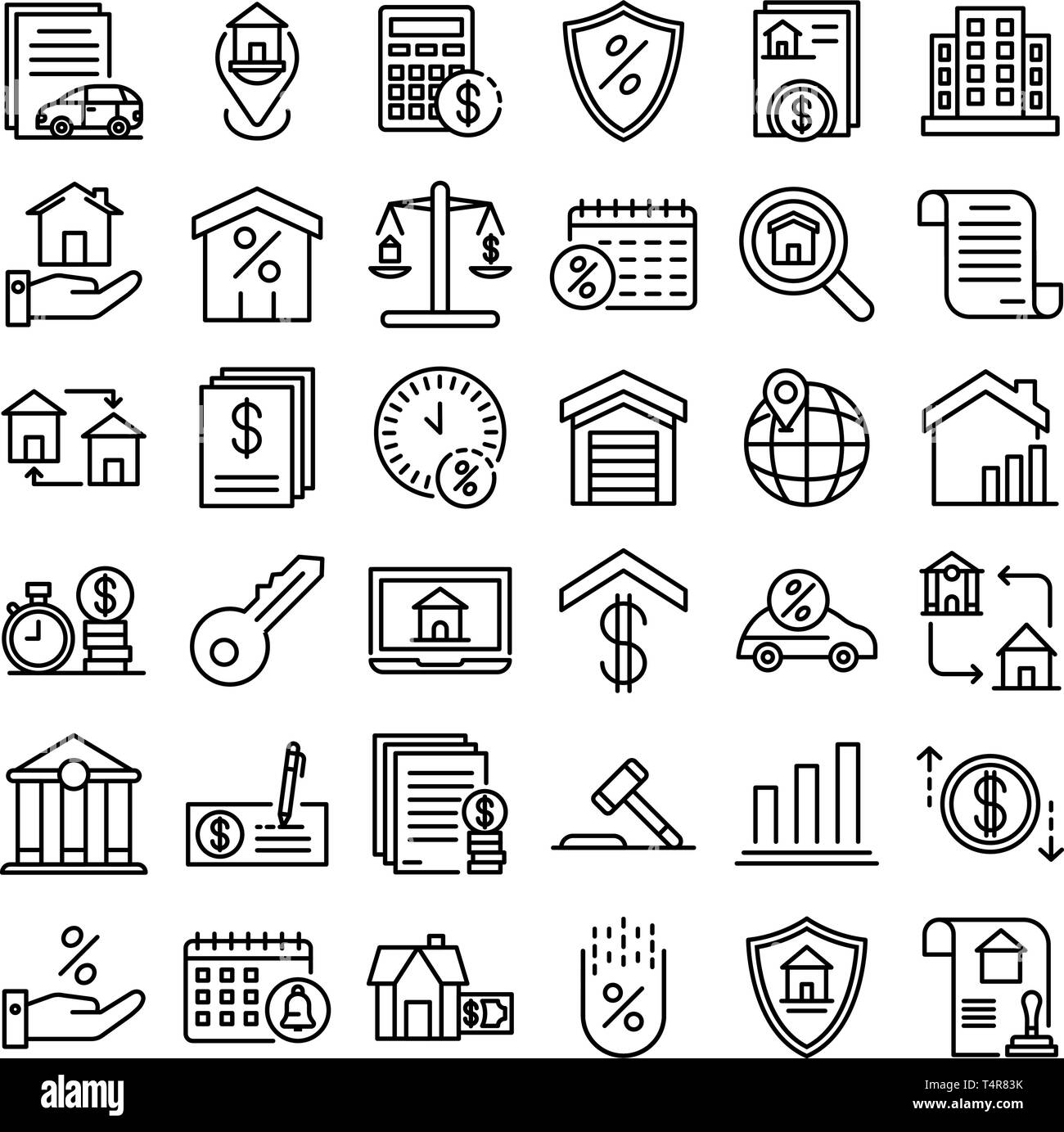 Mortgage icons set, outline style Stock Vector Image & Art - Alamy