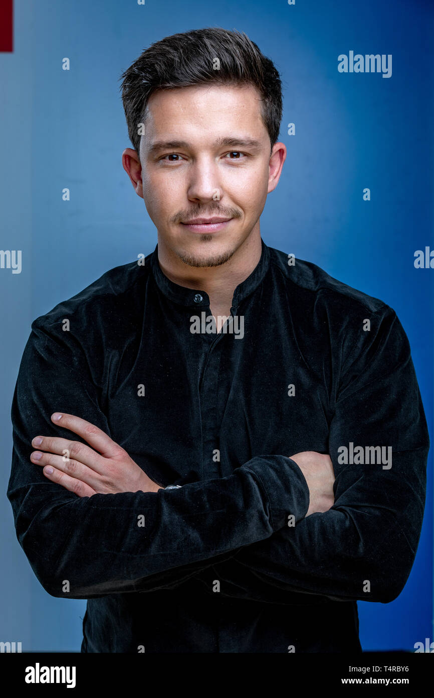 Leipzig, Germany. 12th Apr, 2019. The pop star Nico Santos, recorded at the MDR talk show 'Riverboat' on 05.04.2019 in Leipzig. Credit: Thomas Schulze/dpa-Zentralbild/ZB/dpa/Alamy Live News Stock Photo