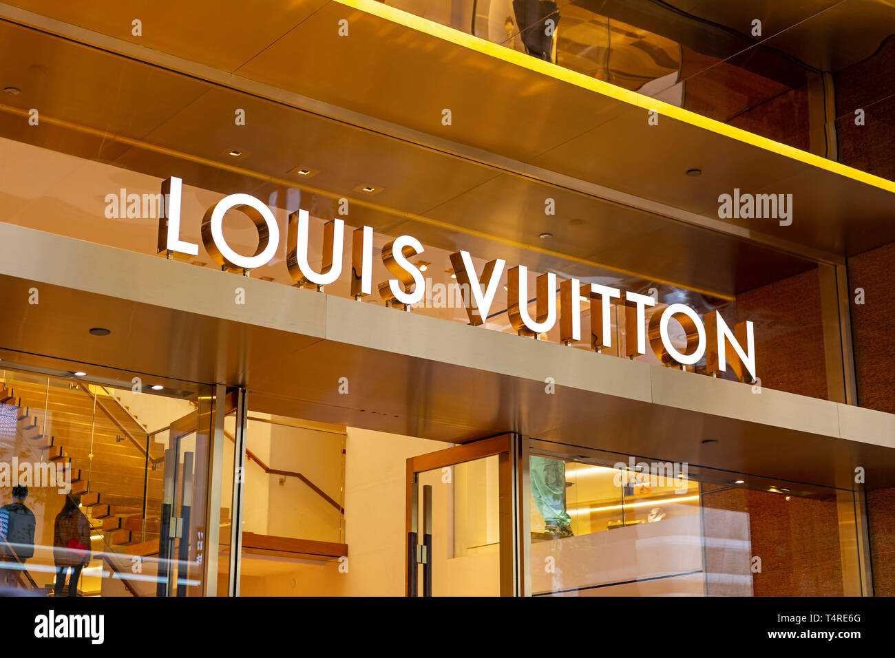 April 9, 2019 - Hong Kong, China - Louis Vuitton brand logo seen