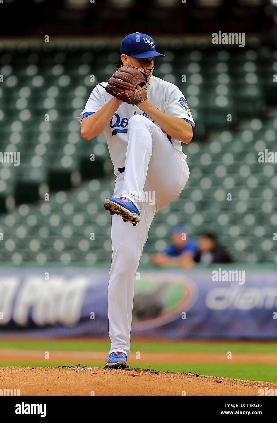 April 16, 2019: Omaha Storm Chasers pitcher Arnaldo Hernandez (52) during a  baseball game between the Omaha Storm Chasers and the Oklahoma City Dodgers  at Chickasaw Bricktown Ballpark in Oklahoma City, OK.