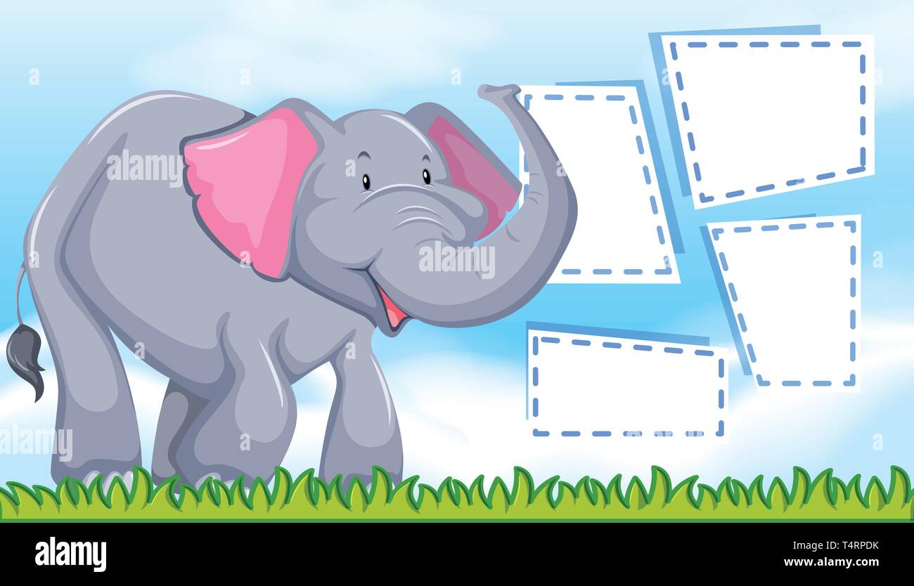 Acrylic Note Set, Elephant Motif