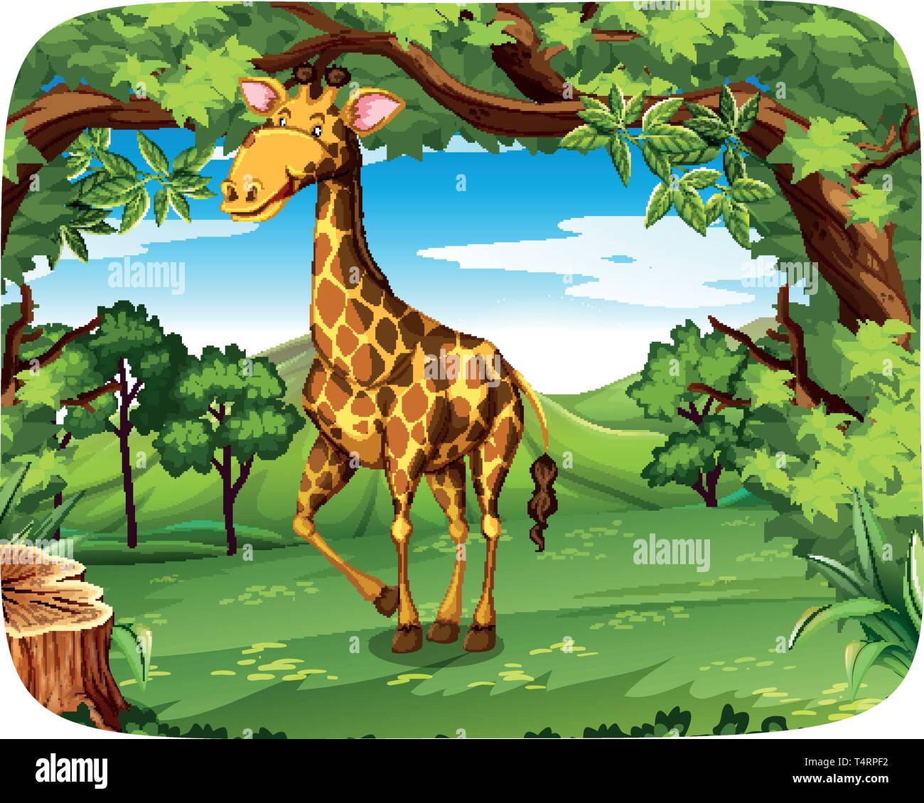 A giraffe in forest illustration Stock Vector Image & Art - Alamy