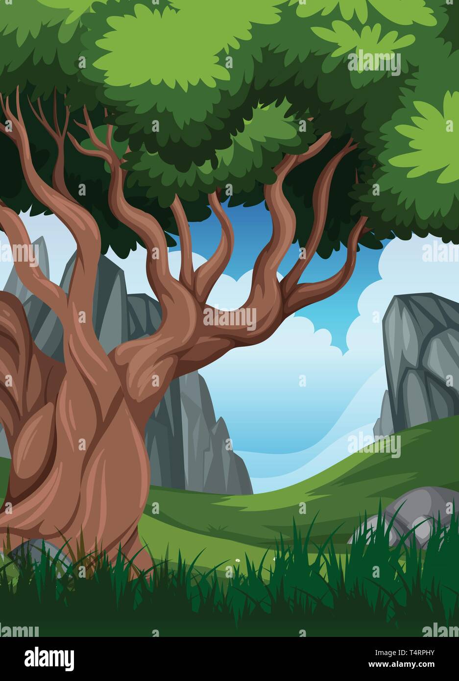 A beautiful nature landscape illustration Stock Vector Image & Art - Alamy
