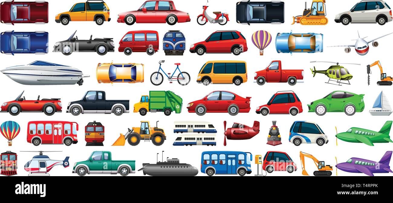 Set of transportation vehicle illustration Stock Vector Image & Art - Alamy