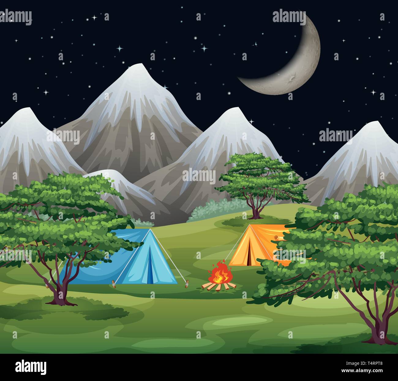 A nature campsite landscape illustration Stock Vector Image & Art - Alamy