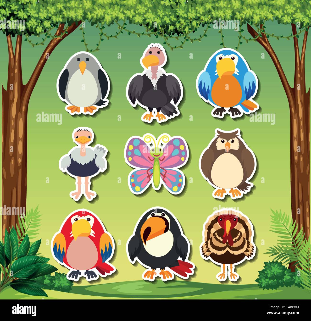 Set of animal sticker illustration Stock Vector Image & Art - Alamy