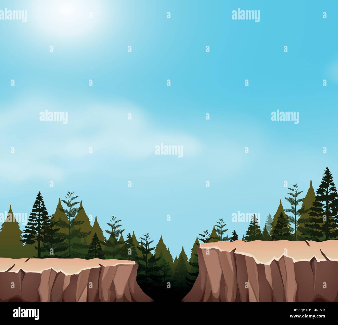 A nature cliff scene illustration Stock Vector Image & Art - Alamy