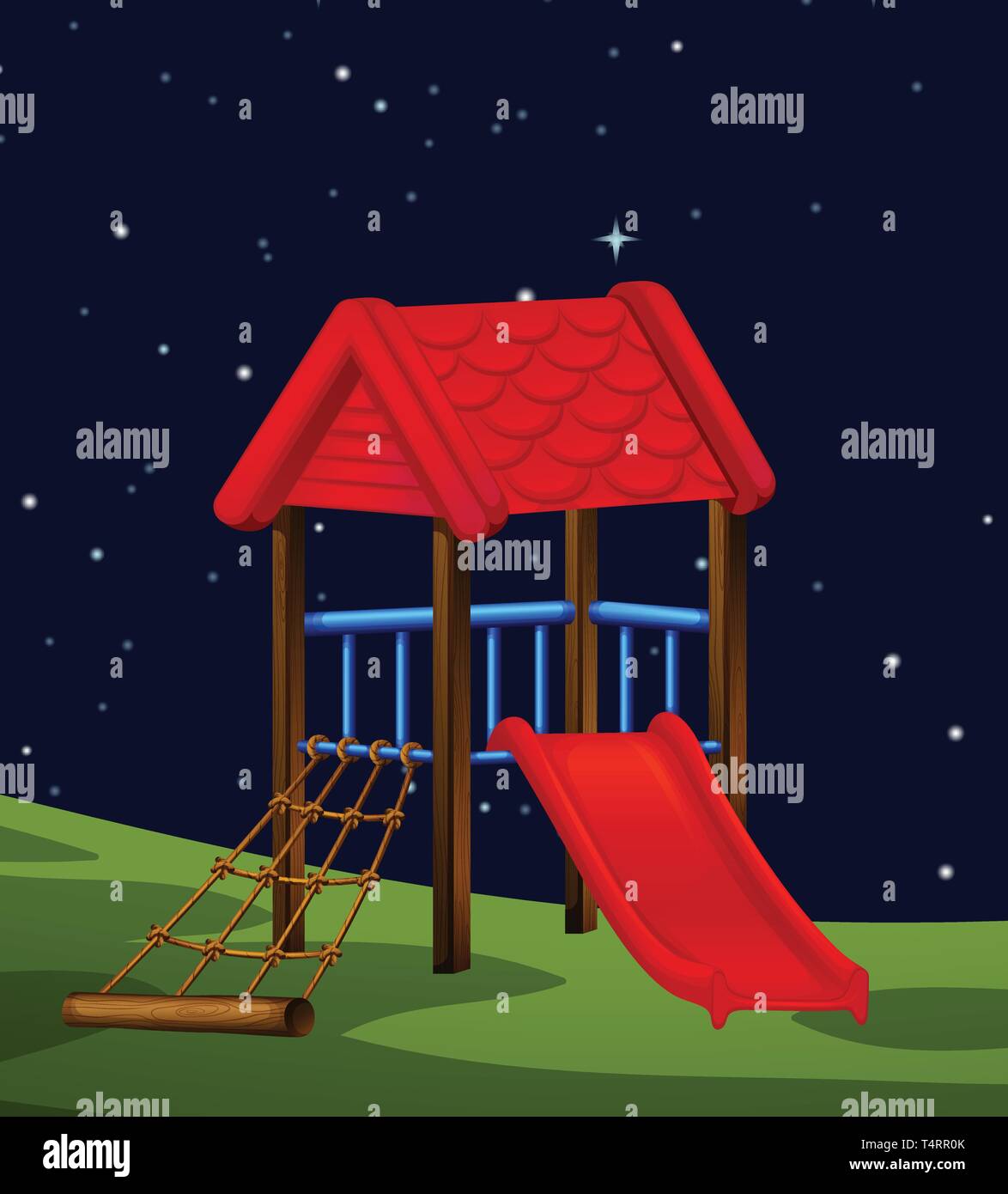 A nature scene at night illustration Stock Vector Image & Art - Alamy