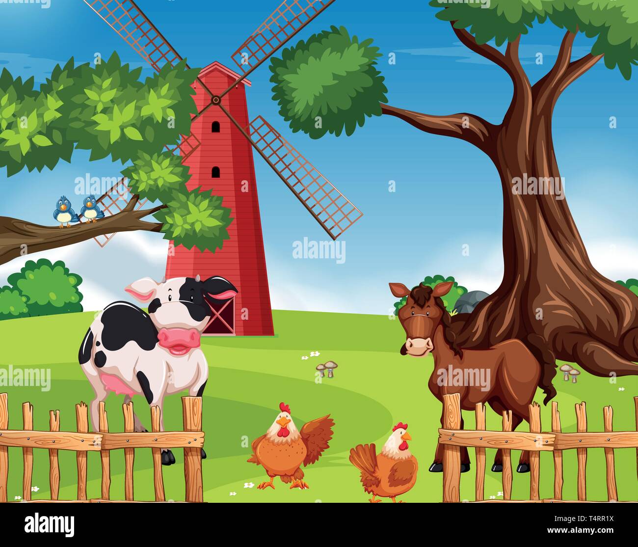 Farm animal in farmland illustration Stock Vector Image & Art - Alamy