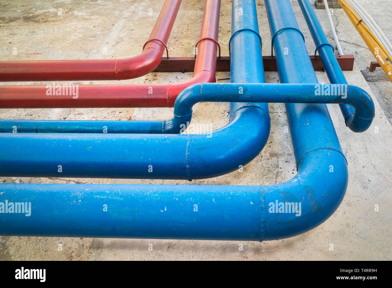 Water pipes on top roof of building Stock Photo Alamy