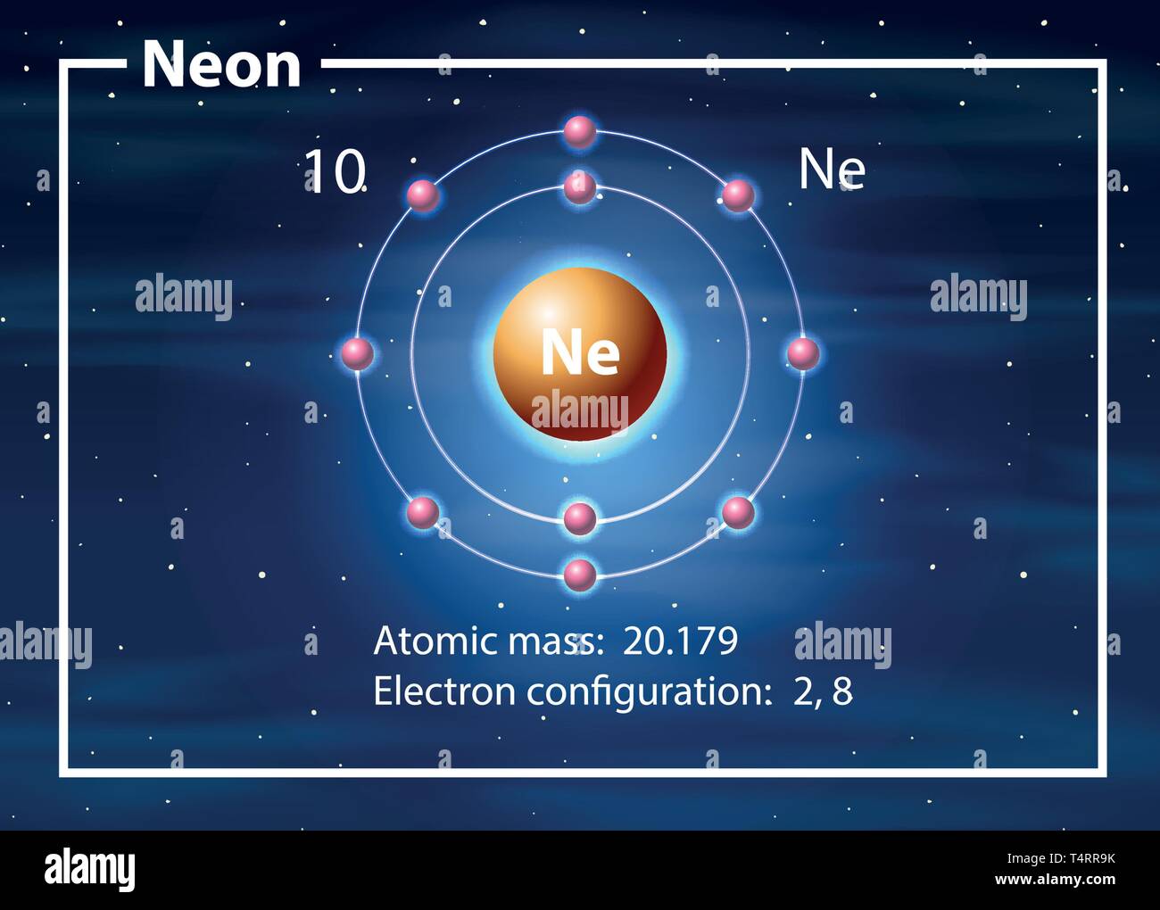 Neon atom diagram concept illustration Stock Vector