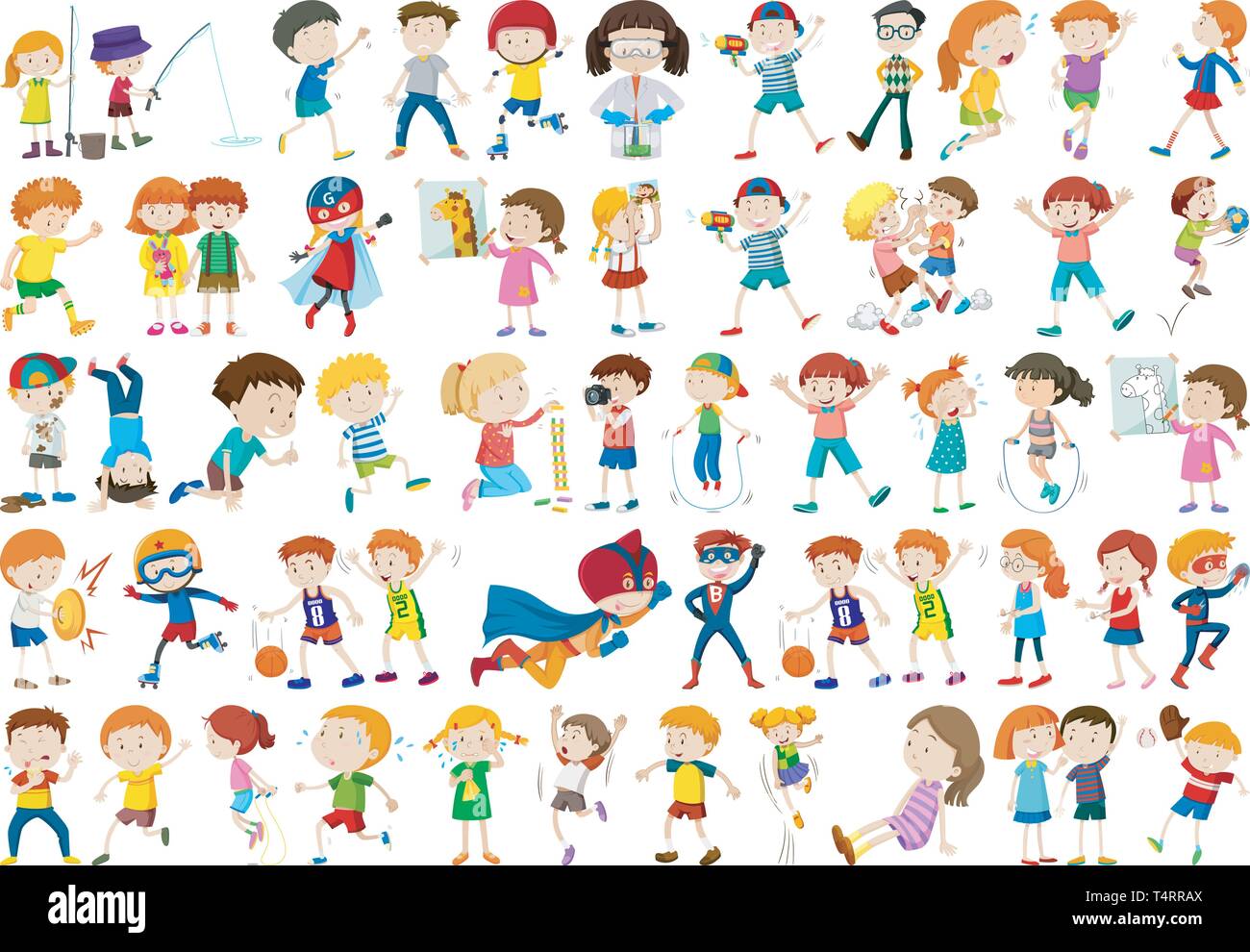 Set of children character illustration Stock Vector Image & Art - Alamy
