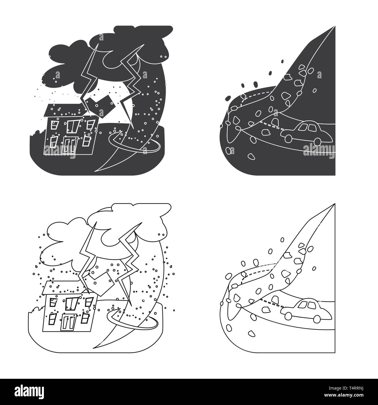Vector design of weather and distress icon. Set of weather and crash ...