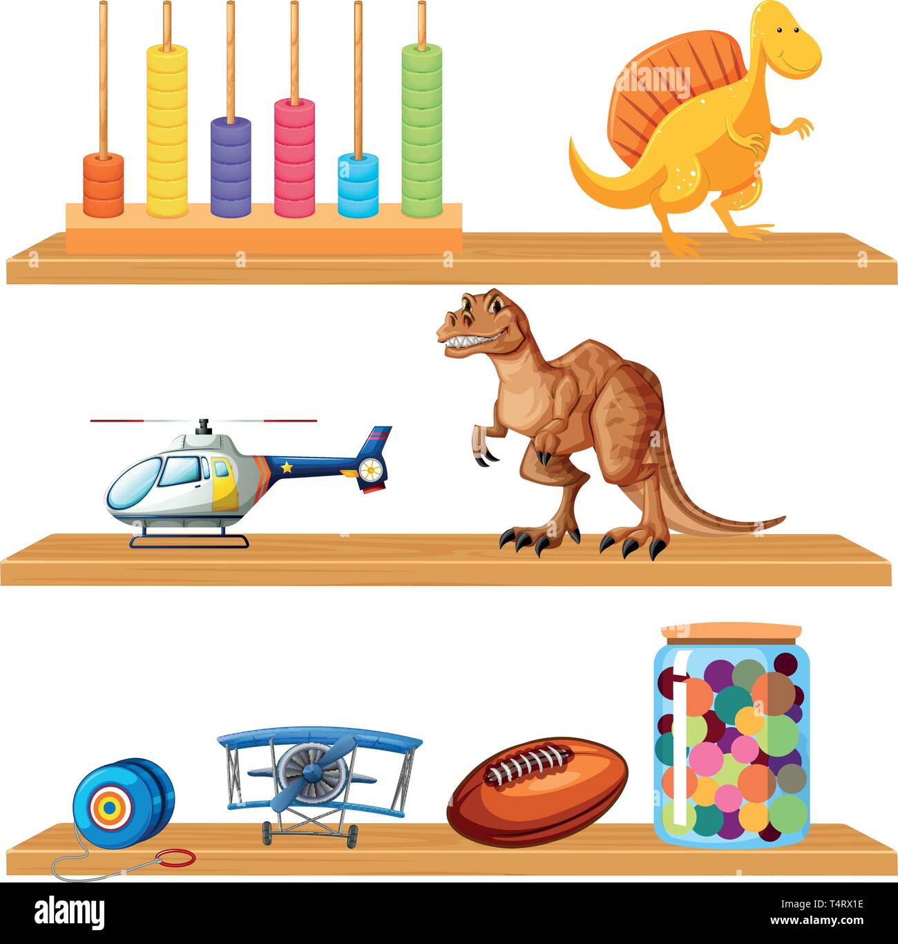 Toys on a shelf illustration Stock Vector Image & Art - Alamy