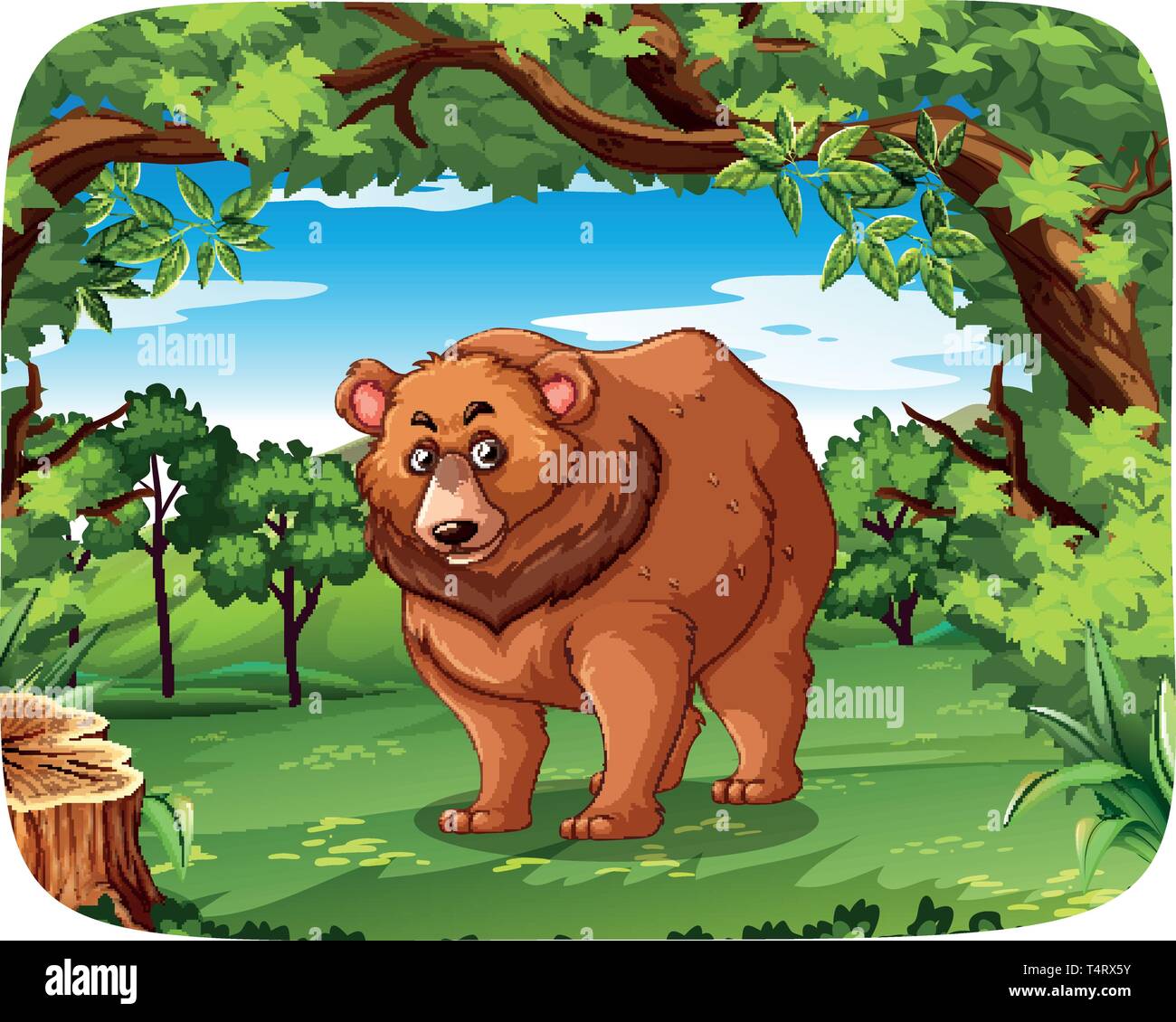 A grizzly bear in jungle illustration Stock Vector Image & Art - Alamy