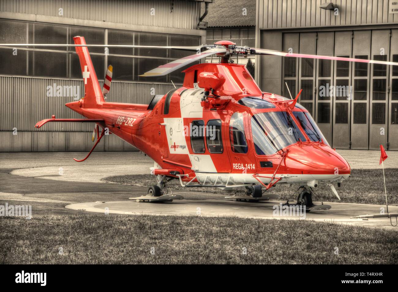 Rega Rescue Helicopter in Ticino, Switzerland Stock Photo - Alamy