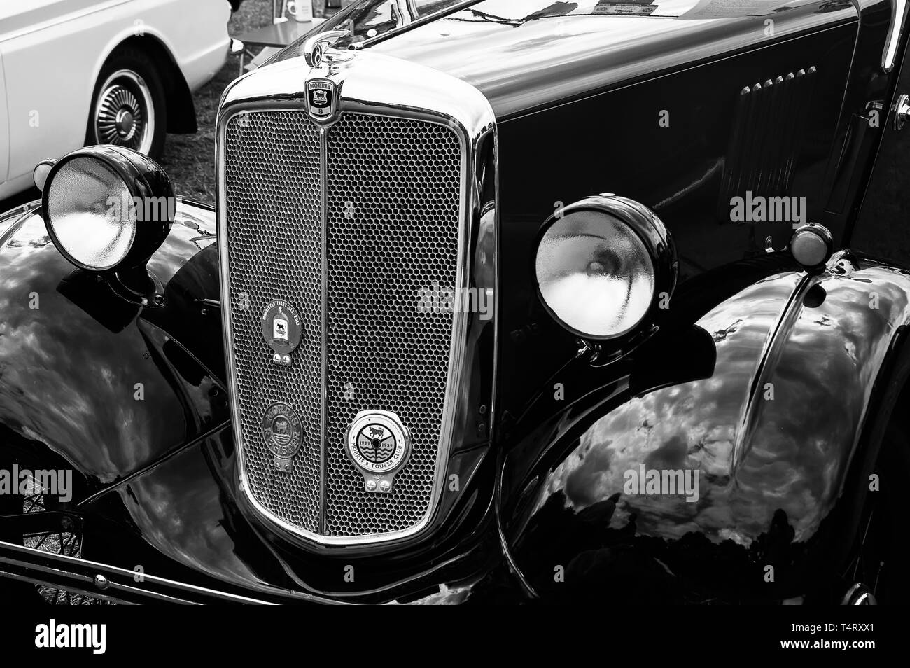 An 1930's Morris 8 on display at a car show Stock Photo