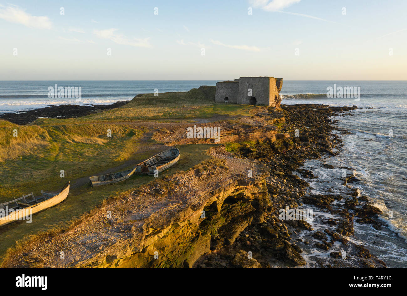 The lime kiln at Boddin Point north east of Lunan Bay, Angus, Scotland Stock Photo