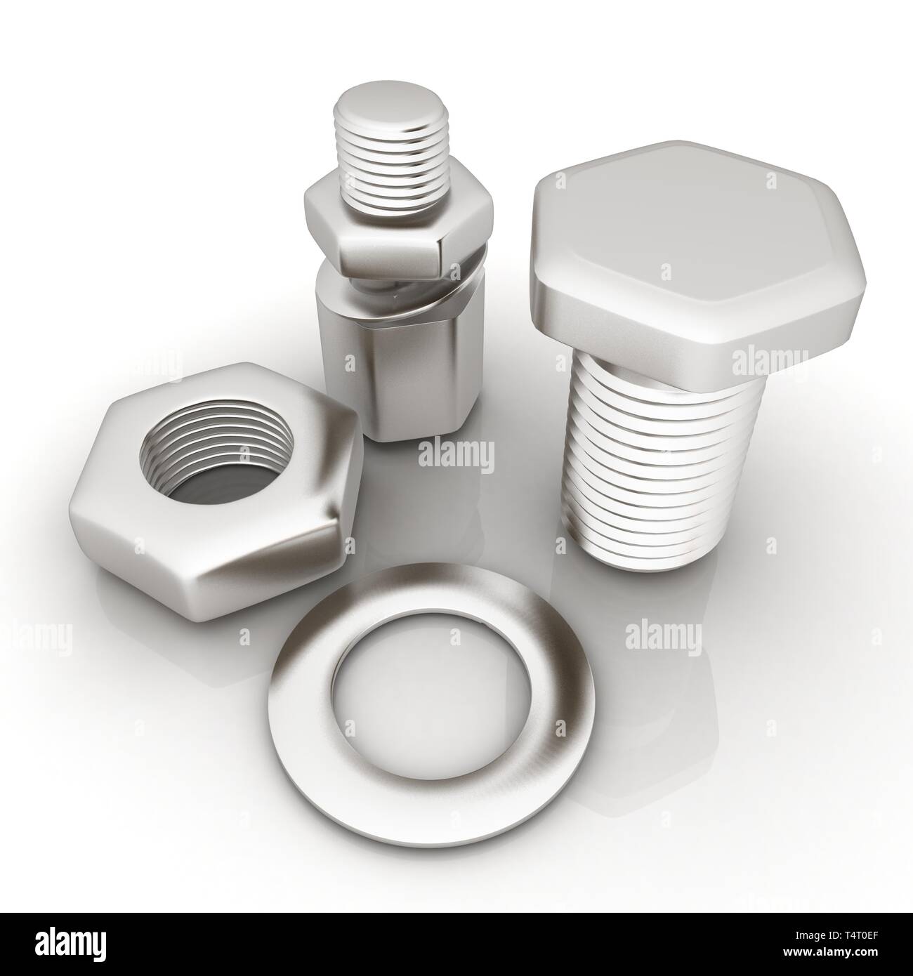bolts with a nuts and washers Stock Photo Alamy