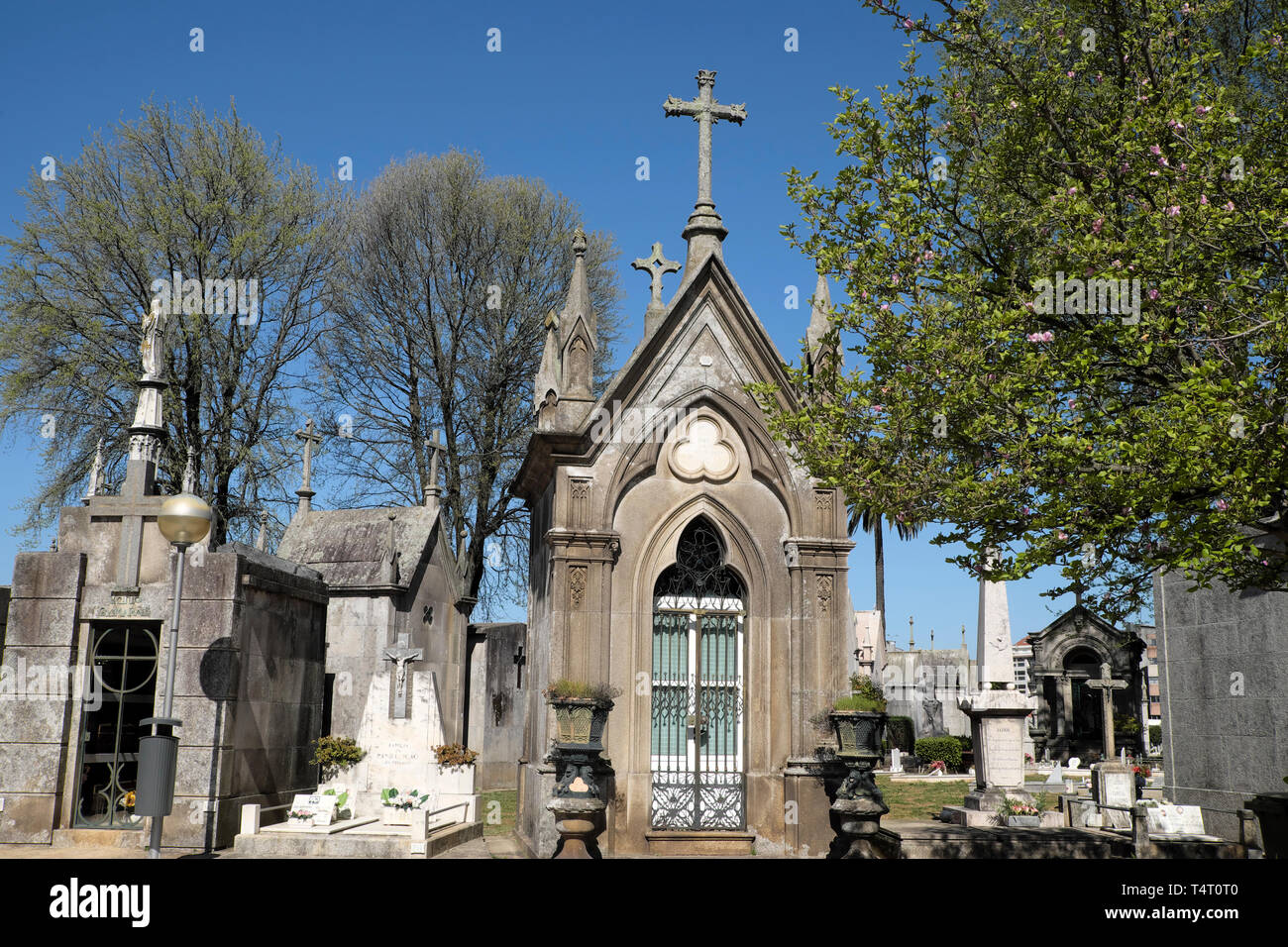 Agramonte Cemetery mausoleums in Boavista district of Porto Portugal Europe EU  KATHY DEWITT Stock Photo