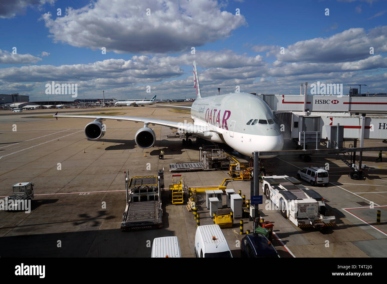 Qatar airline flight Stock Photo - Alamy