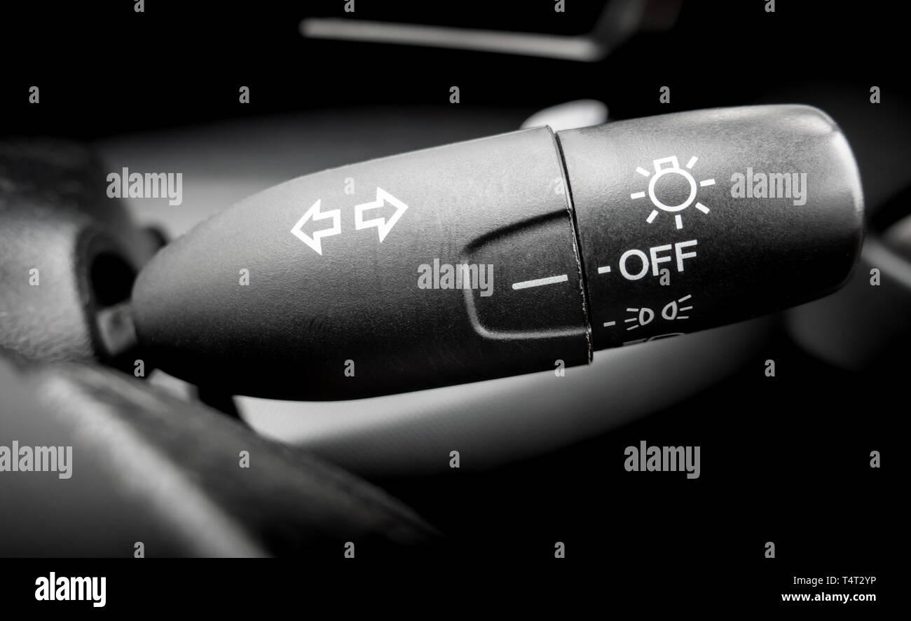 Car turning light and headlight stick button switch Stock Photo Alamy