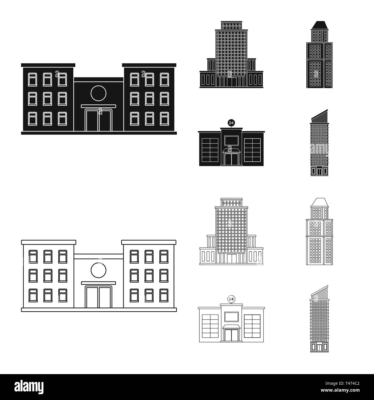 Isolated Object Of Municipal And Center Symbol Set Of Municipal And Estate Stock Vector
