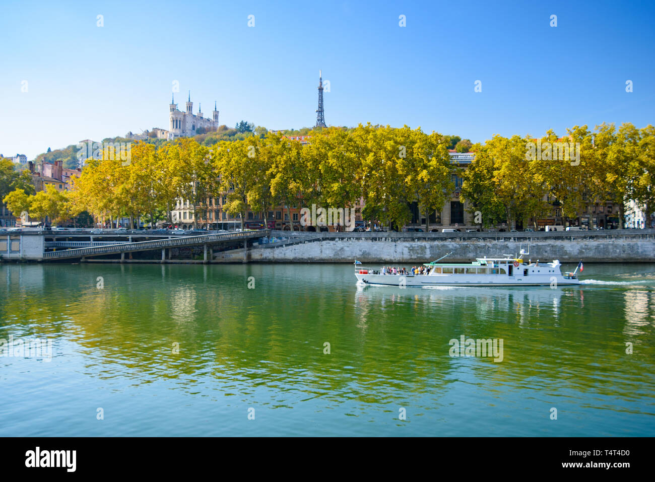 The view of riverside of Lyon, France Stock Photo