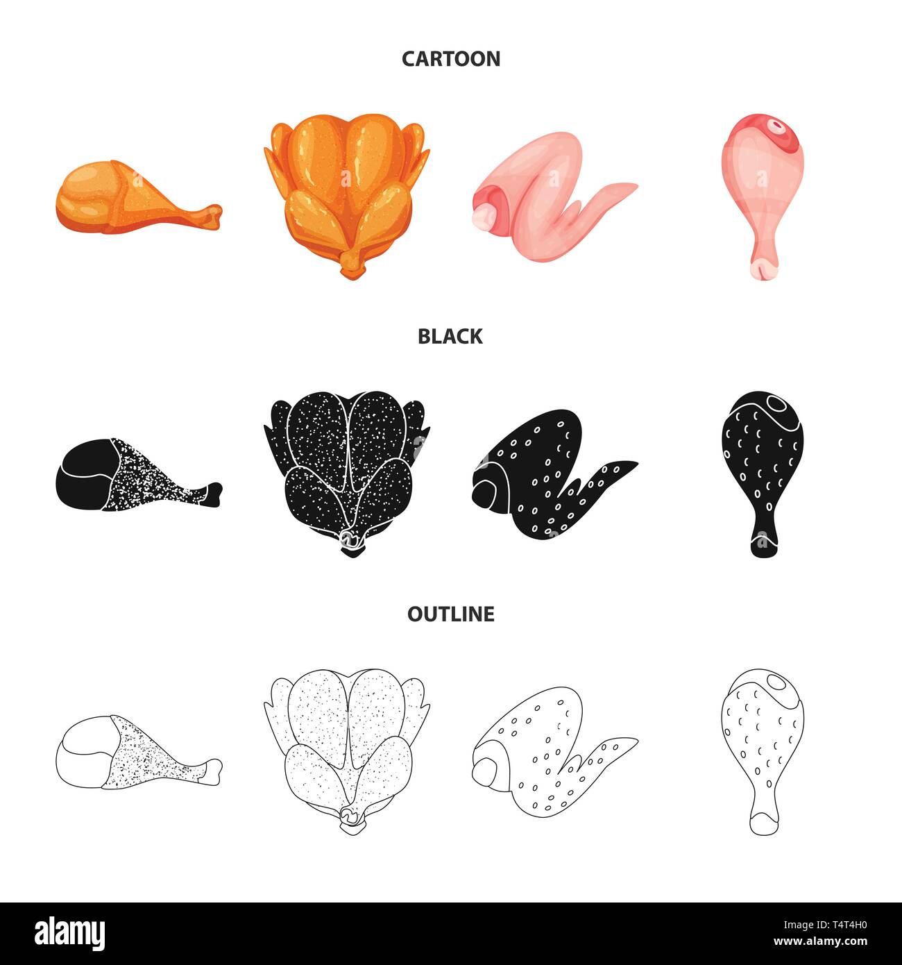 Isolated object of product and poultry icon. Collection of product and ...
