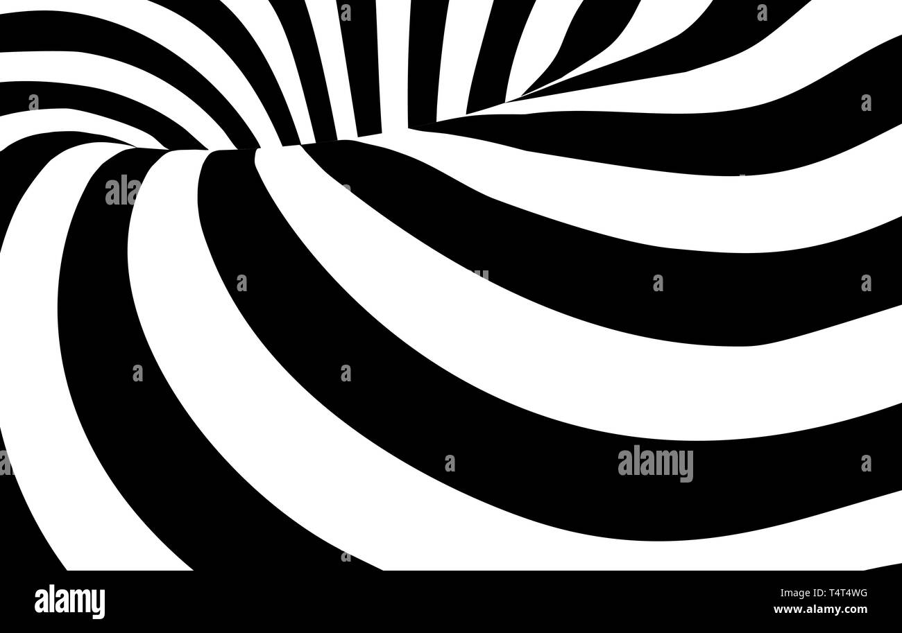 Abstract black and white wavy stripes background. Vector illustration