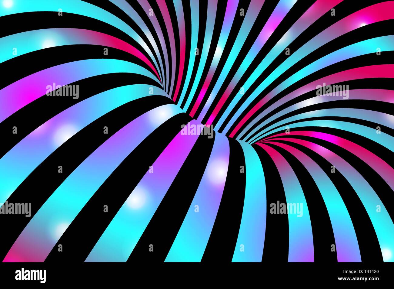 Colorful abstract wavy stripes background. Vector illustration Stock Vector