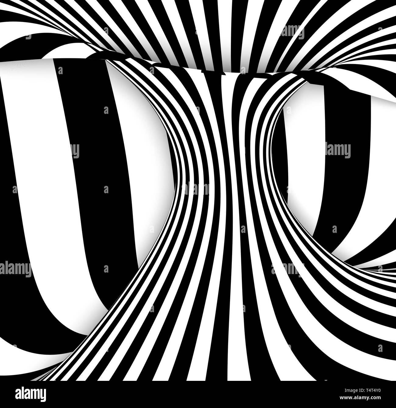 Abstract black and white wavy stripes background. Vector illustration ...