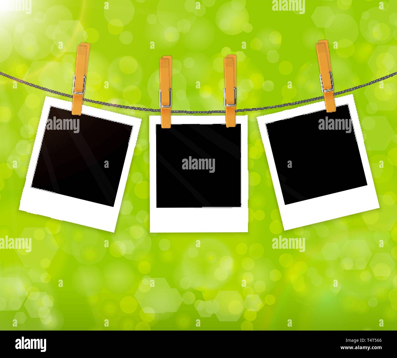 Spring With Rope Spring background with photos on rope vector Stock Vector Image & Art ...