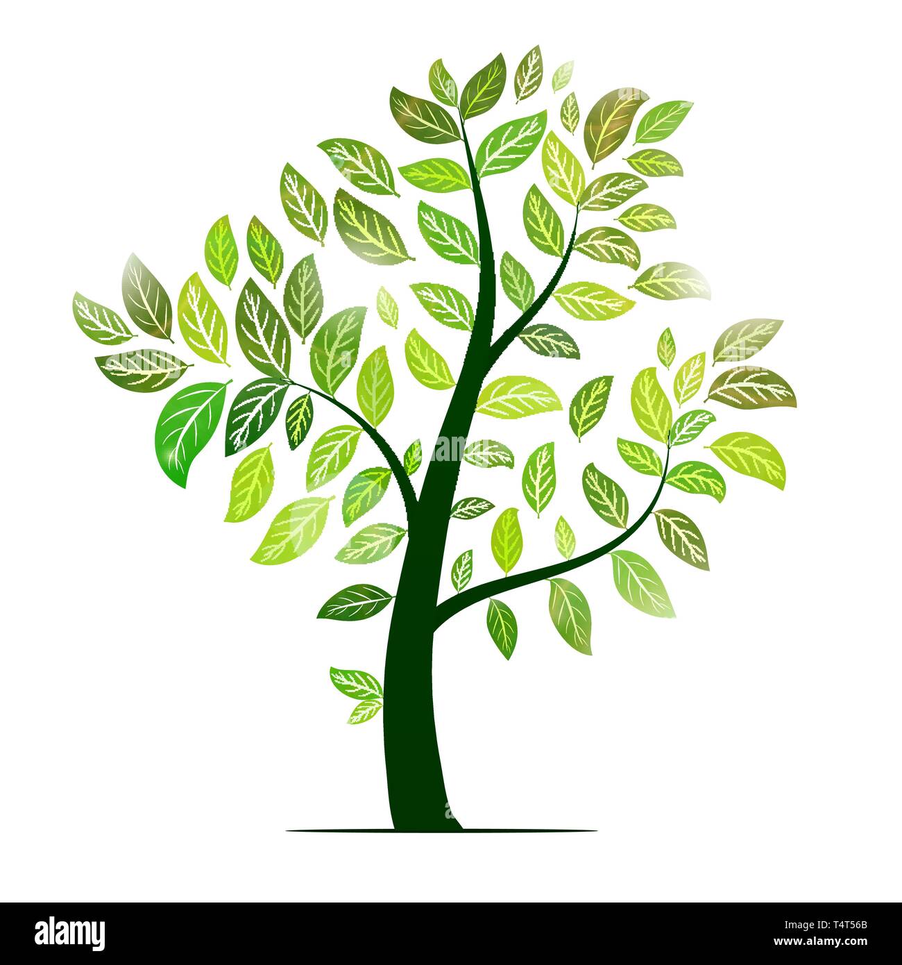 Vector tree with green leaves Stock Vector Image & Art - Alamy