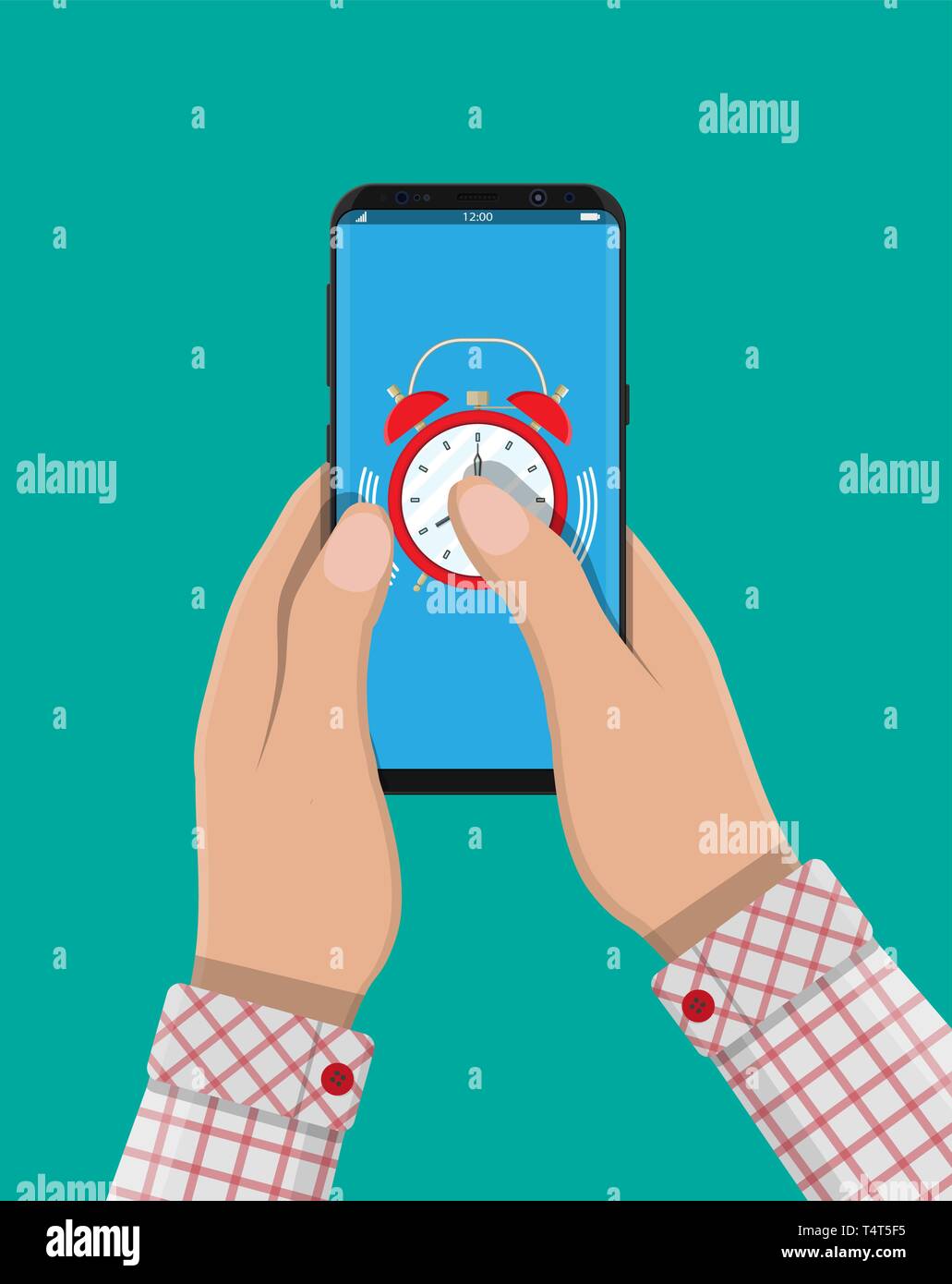 Alarm clocks in smartphone. Schedule, appointment, organizer, timesheet