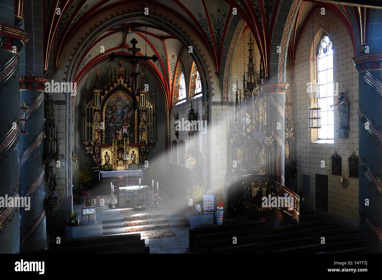 High Altar, Church of St. Anna, Waal, UnterallgÃ¤u, Schwaben, Bayern, Germany, Europe Stock Photo