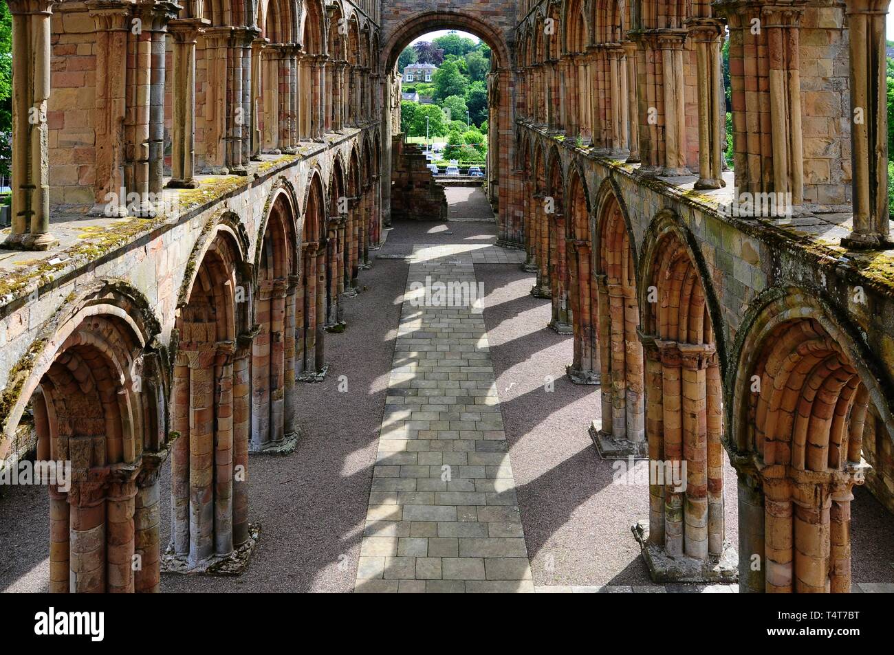 Jedburgh Abbey, ruins of the cathedral of Jedburgh, Scottish Boders, Scotland, United Kingdom, Europe Stock Photo
