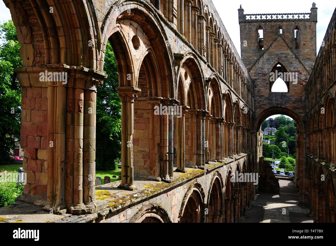 Jedburgh Abbey, ruins of the cathedral of Jedburgh, Scottish Boders, Scotland, United Kingdom, Europe Stock Photo