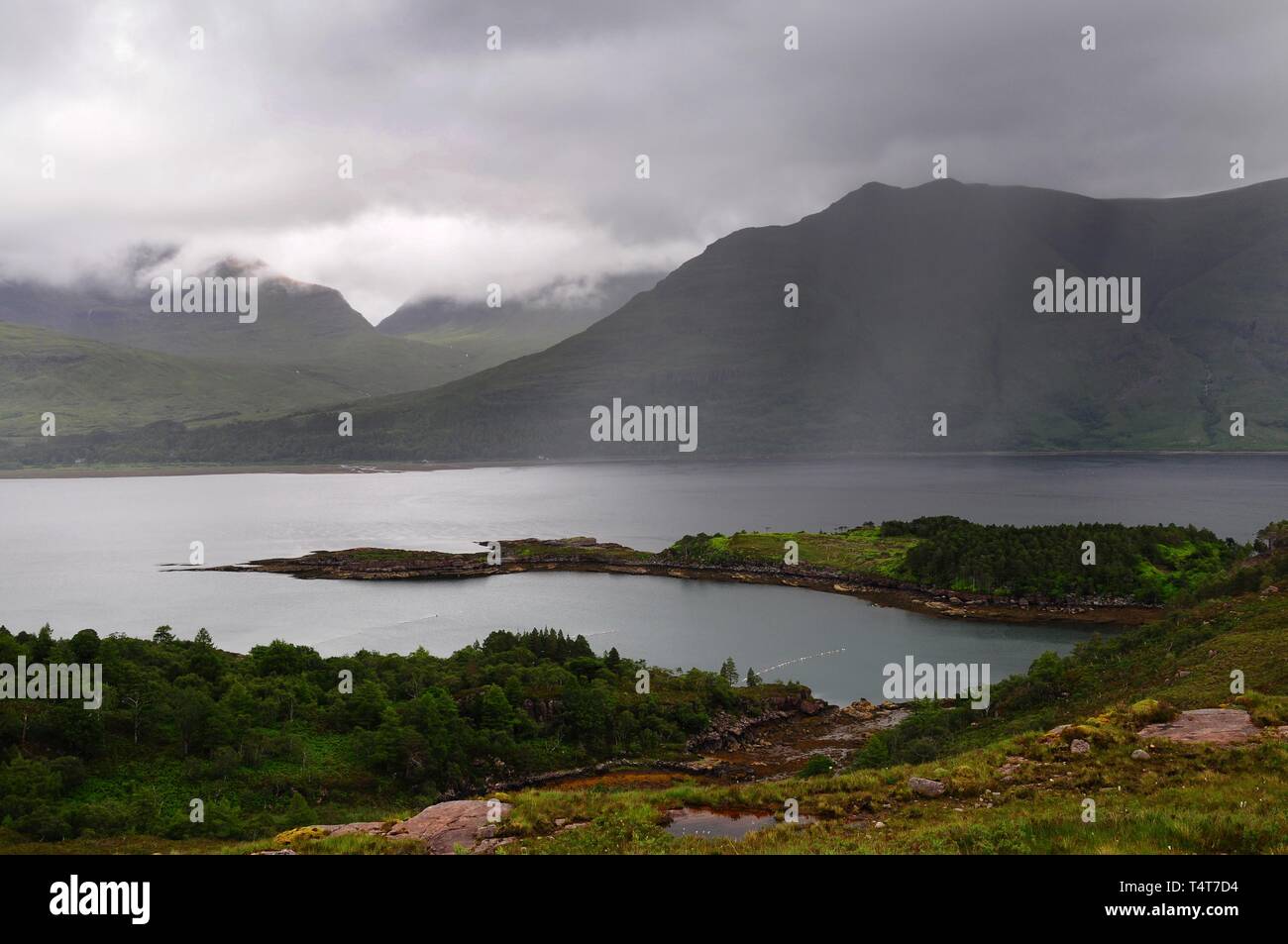 Loch Torridon, in the background of Liathach, Loch Meeresarm, Scotland, Highlands, United Kingdom, United Kingdom, Europe Stock Photo