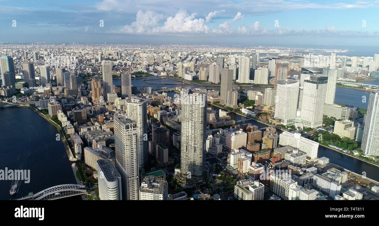 tokyo bay in aerial view Stock Photo - Alamy