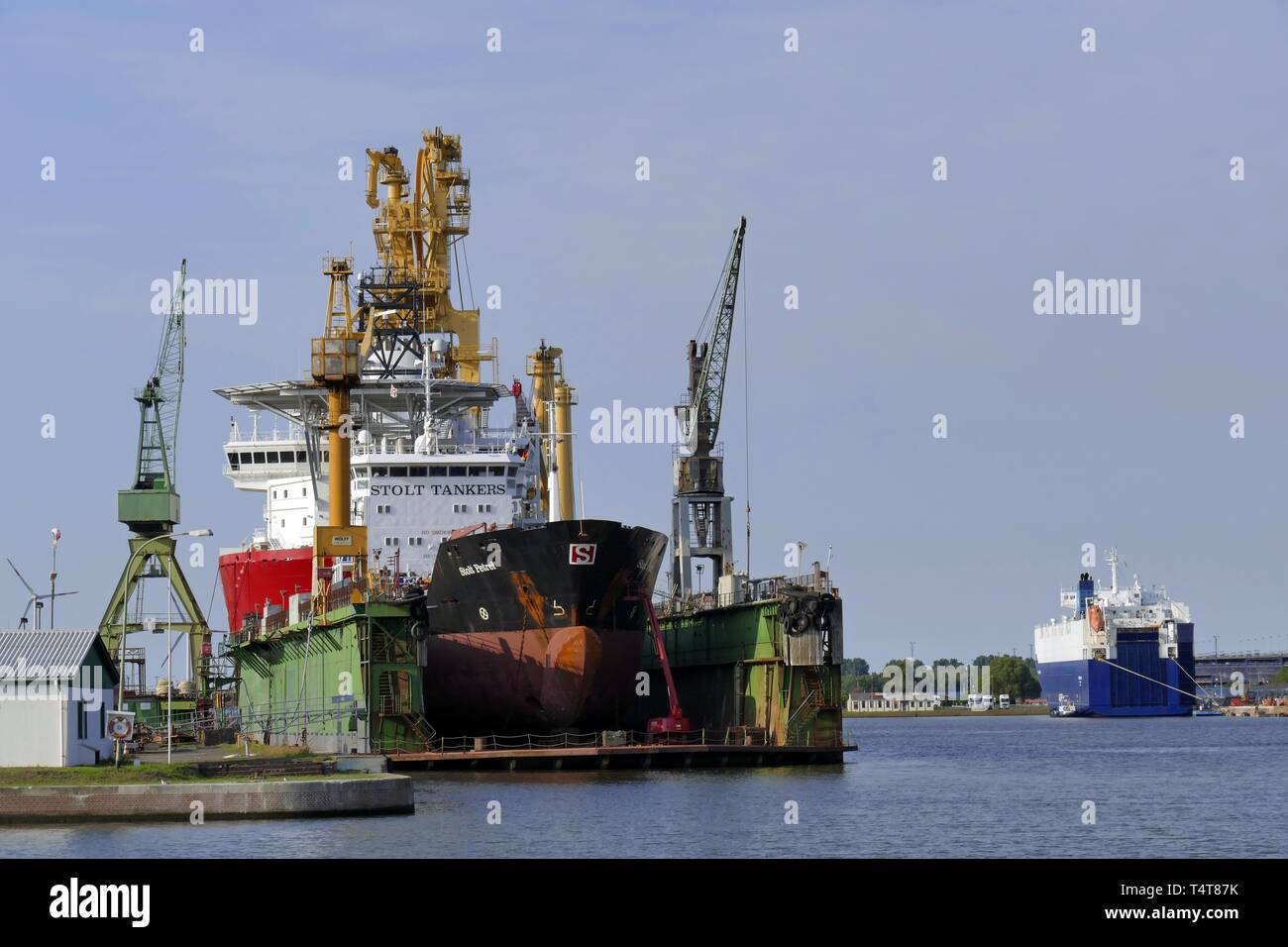 Oil tanker Stolt Petrel, Floating Lloyd Werft, Bremerhaven, Germany, Europe Stock Photo